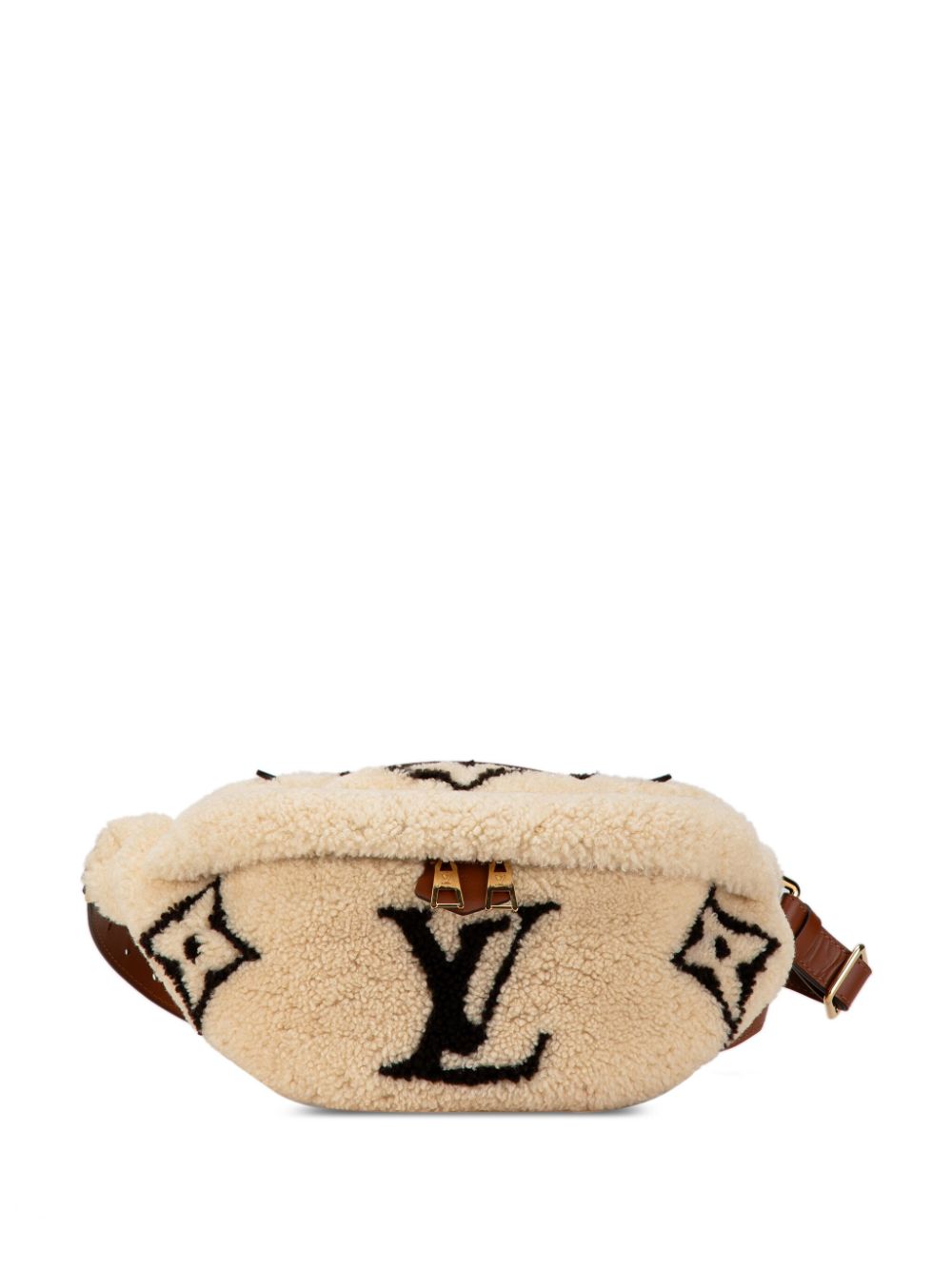 Louis Vuitton Pre-Owned 2019 Monogram Giant Shearling Teddy Bum belt bag - Brown von Louis Vuitton Pre-Owned