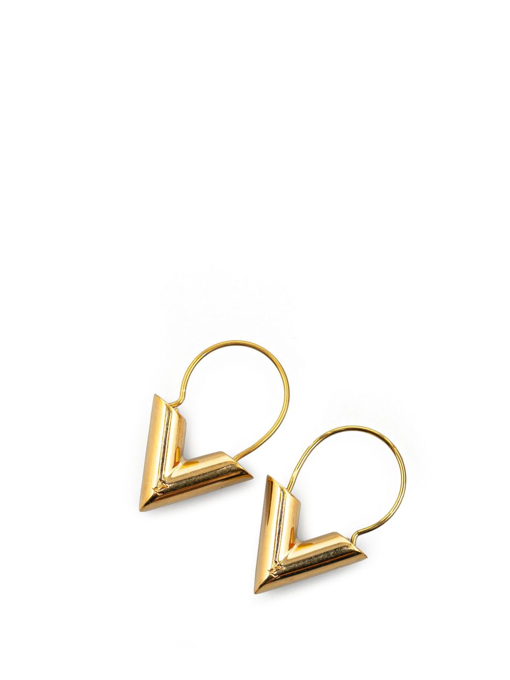 Louis Vuitton Pre-Owned 2021 Gold Plated Essential V Hoop costume earrings von Louis Vuitton Pre-Owned