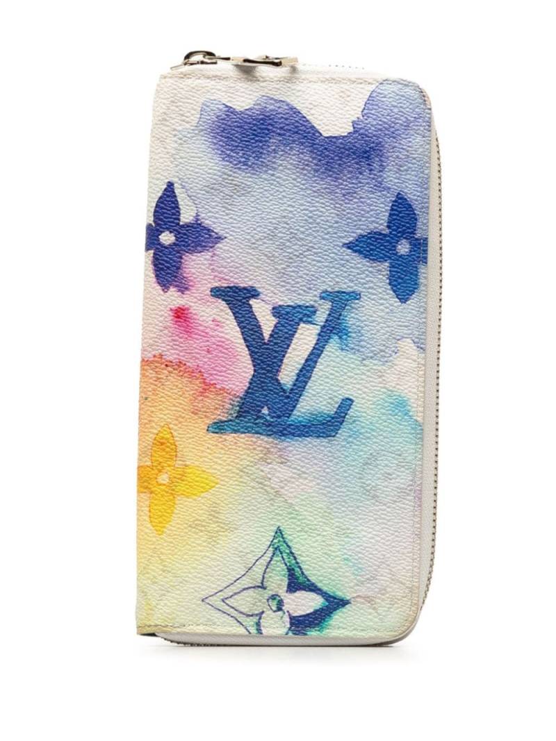 Louis Vuitton Pre-Owned 2021 Monogram Watercolor Vertical Zippy Wallet long wallets - White von Louis Vuitton Pre-Owned