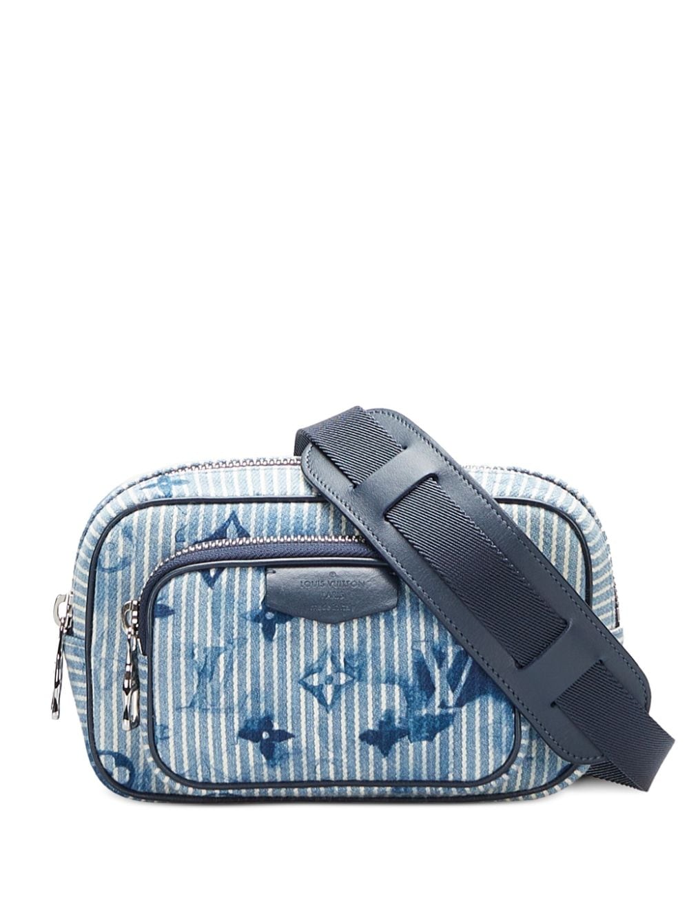 Louis Vuitton Pre-Owned 2021 pre-owned Monogram Denim Watercolor Hickory Stripes Outdoor belt bag - Blue von Louis Vuitton Pre-Owned