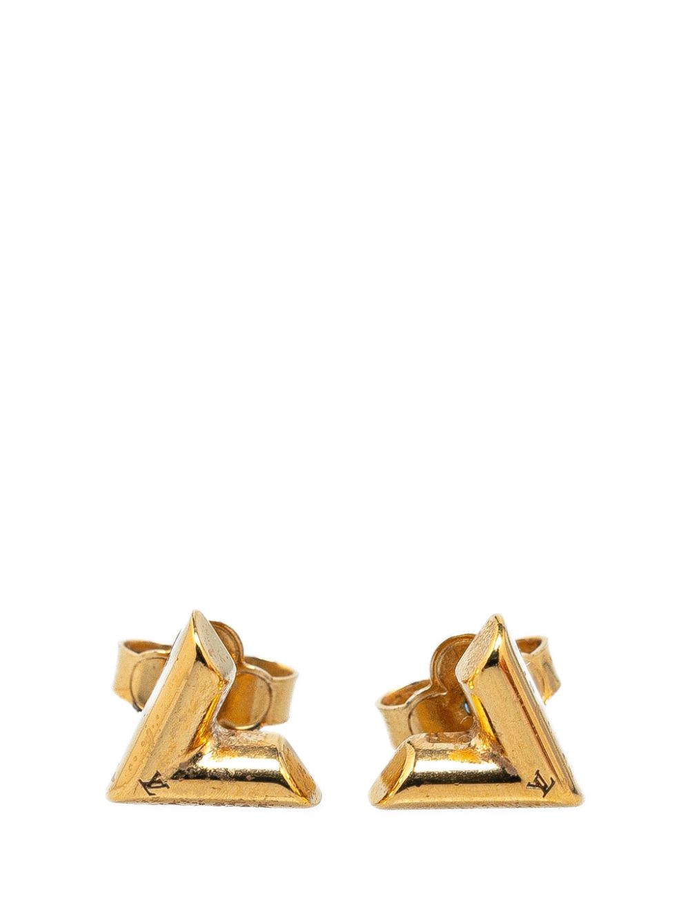 Louis Vuitton Pre-Owned 2022 Gold Plated Essential V Stud costume earrings von Louis Vuitton Pre-Owned