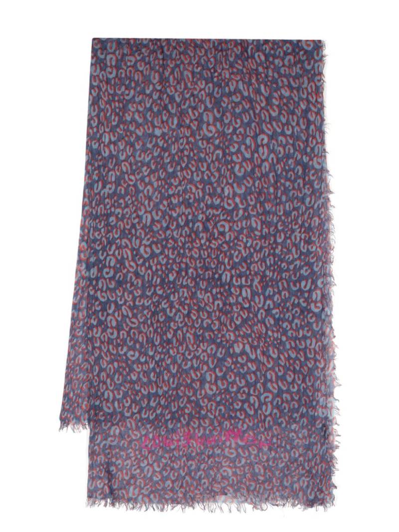 Louis Vuitton Pre-Owned cheetah print scarf - Blue von Louis Vuitton Pre-Owned