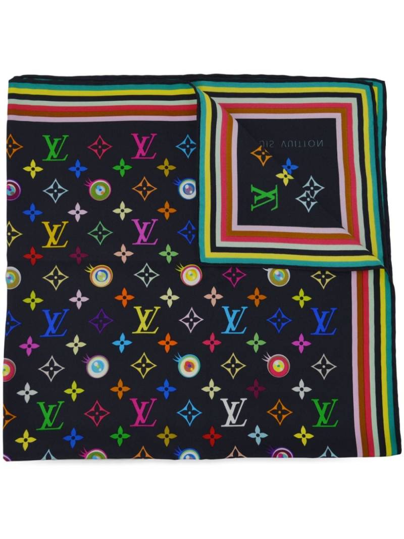 Louis Vuitton Pre-Owned x Takashi Murakami 1990-2000s Eye Love silk scarf - Black von Louis Vuitton Pre-Owned