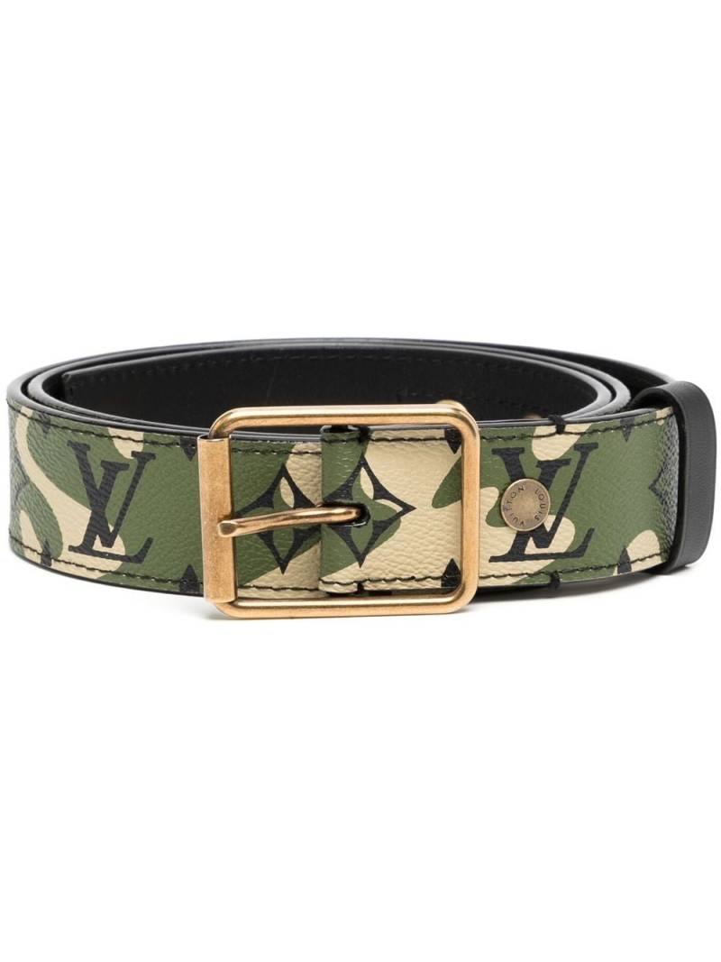 Louis Vuitton Pre-Owned x Takashi Murakami 2008 Monogramouflage buckle belt - Green von Louis Vuitton Pre-Owned