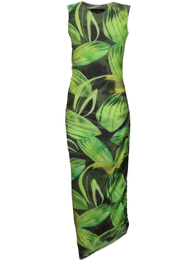 Louisa Ballou 0-0-0-print sleeveless mesh midi dress - Green von Louisa Ballou