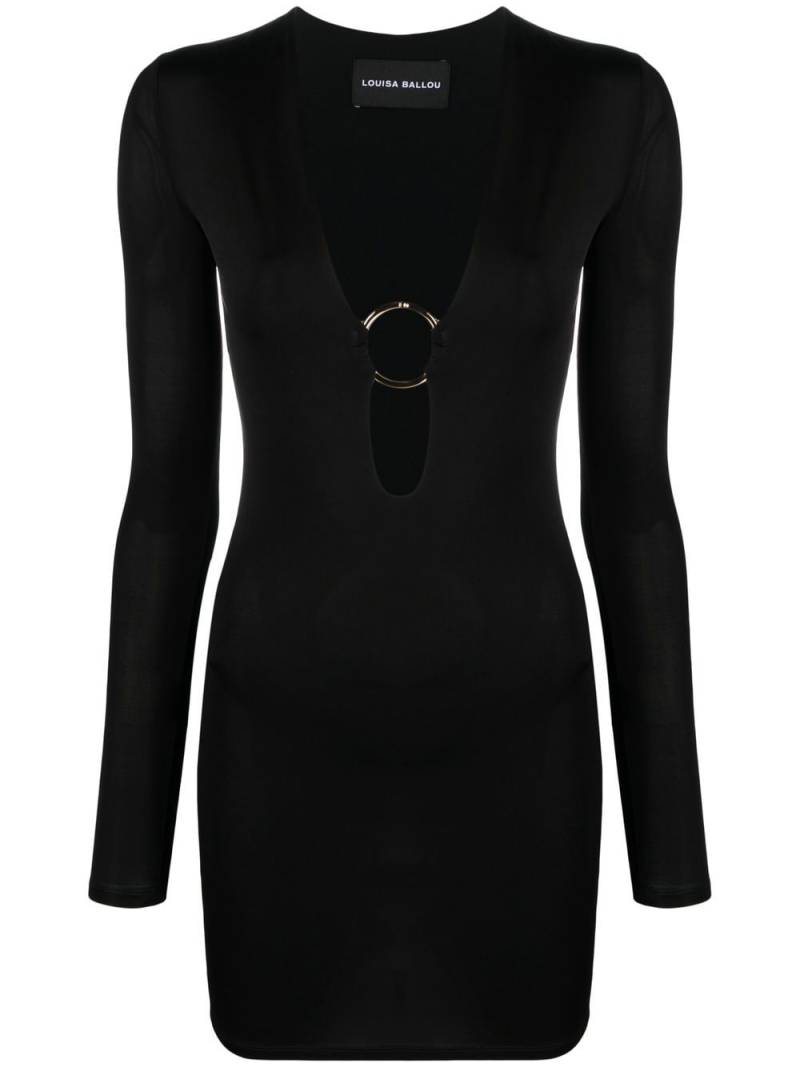 Louisa Ballou Helios plunge minidress - Black von Louisa Ballou