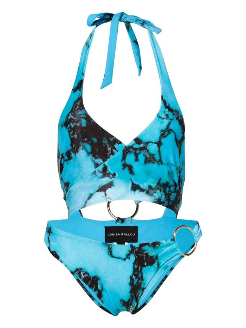 Louisa Ballou Starburst cut-out swimsuit - Blue von Louisa Ballou