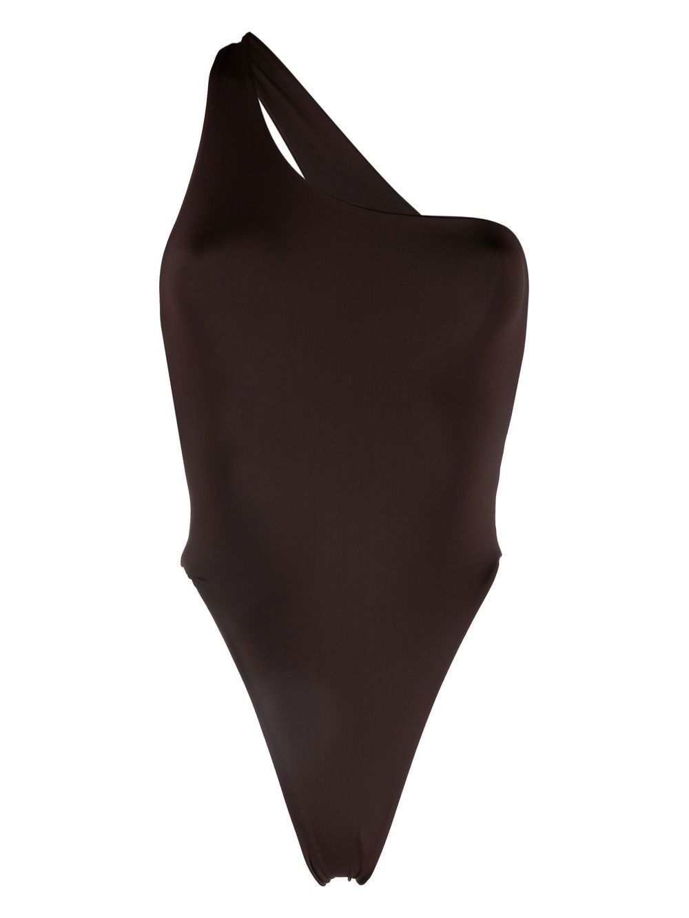 Louisa Ballou asymmetric cut-out swimsuit - Brown von Louisa Ballou