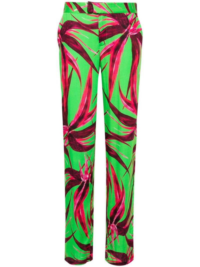 Louisa Ballou floral-print wide-leg trousers - Green von Louisa Ballou