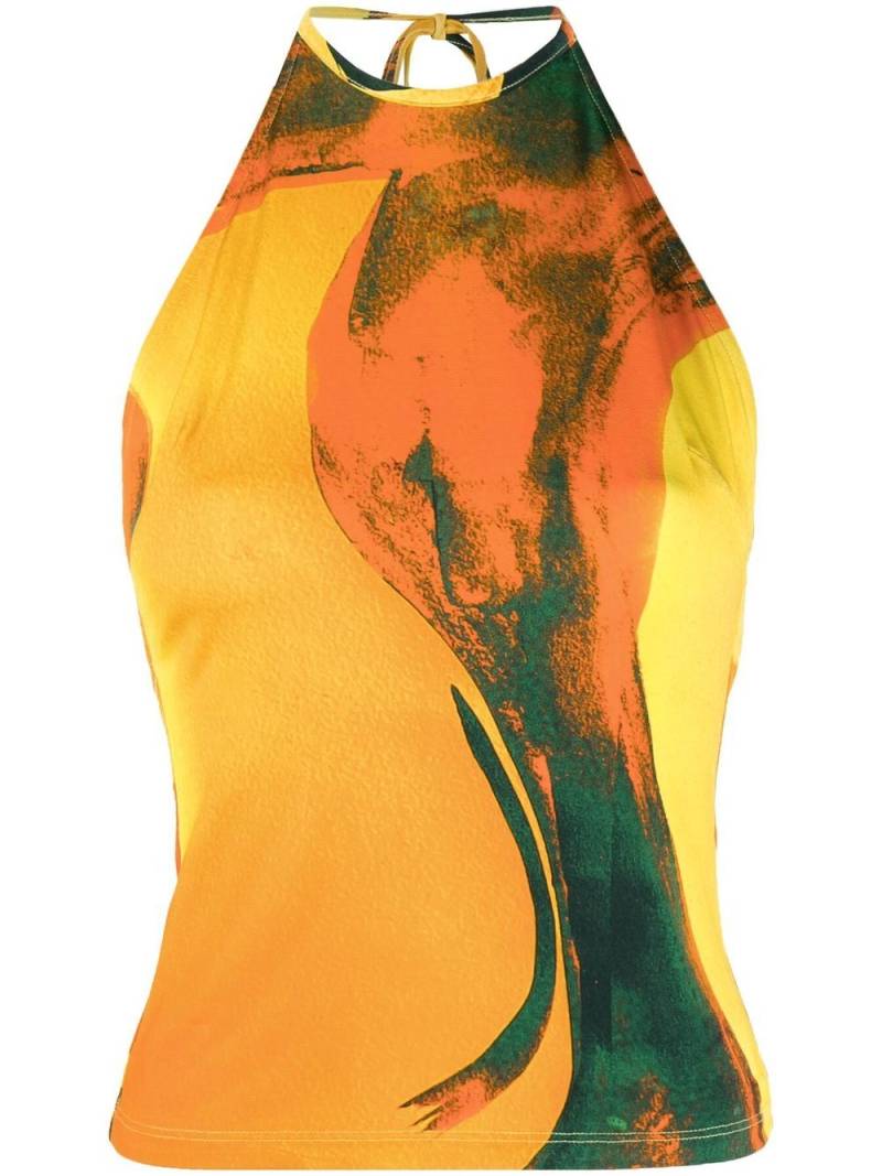 Louisa Ballou graphic-print sleeveless top - Orange von Louisa Ballou