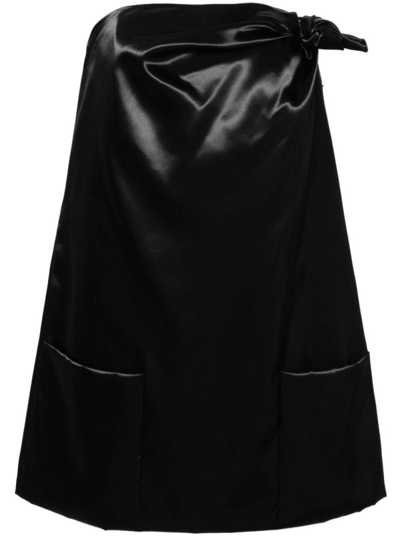 Louisa Ballou knot-detailed satin minisdress - Black von Louisa Ballou