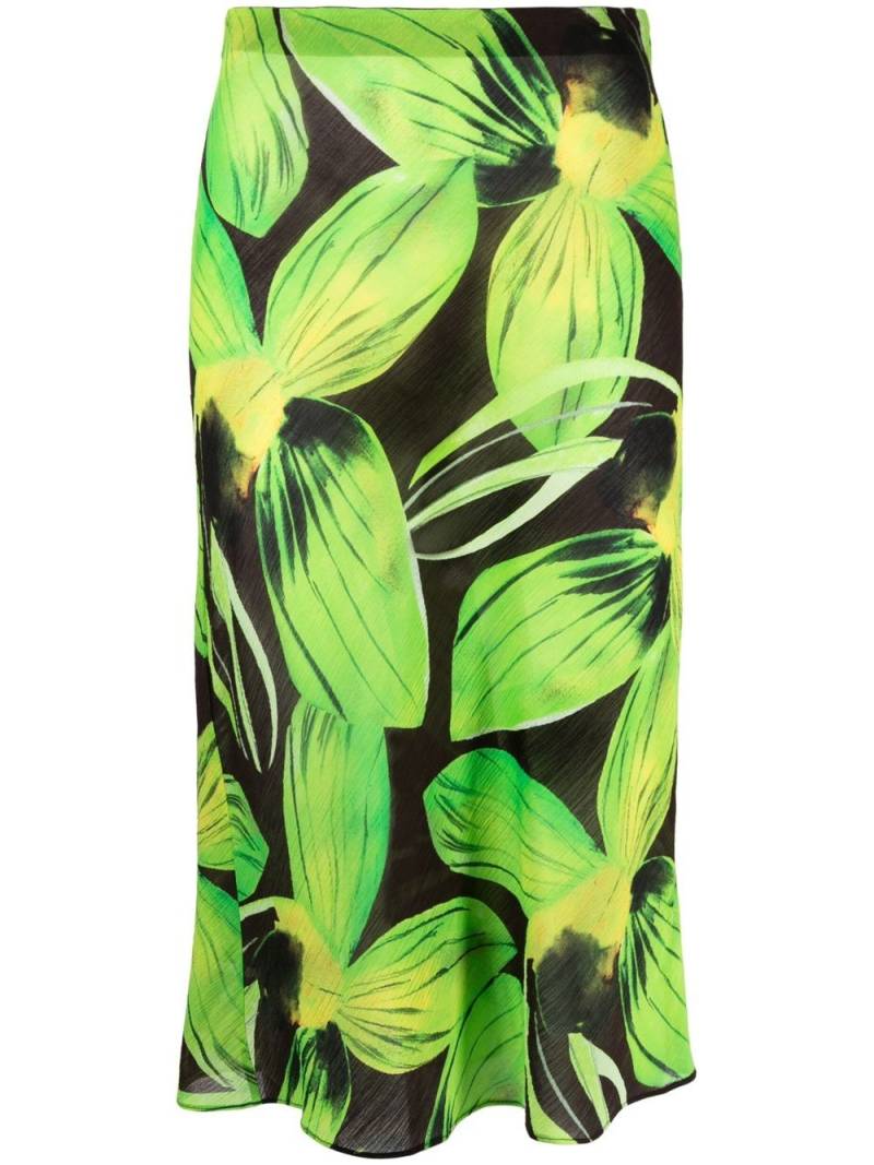 Louisa Ballou leaf-print midi skirt - Green von Louisa Ballou