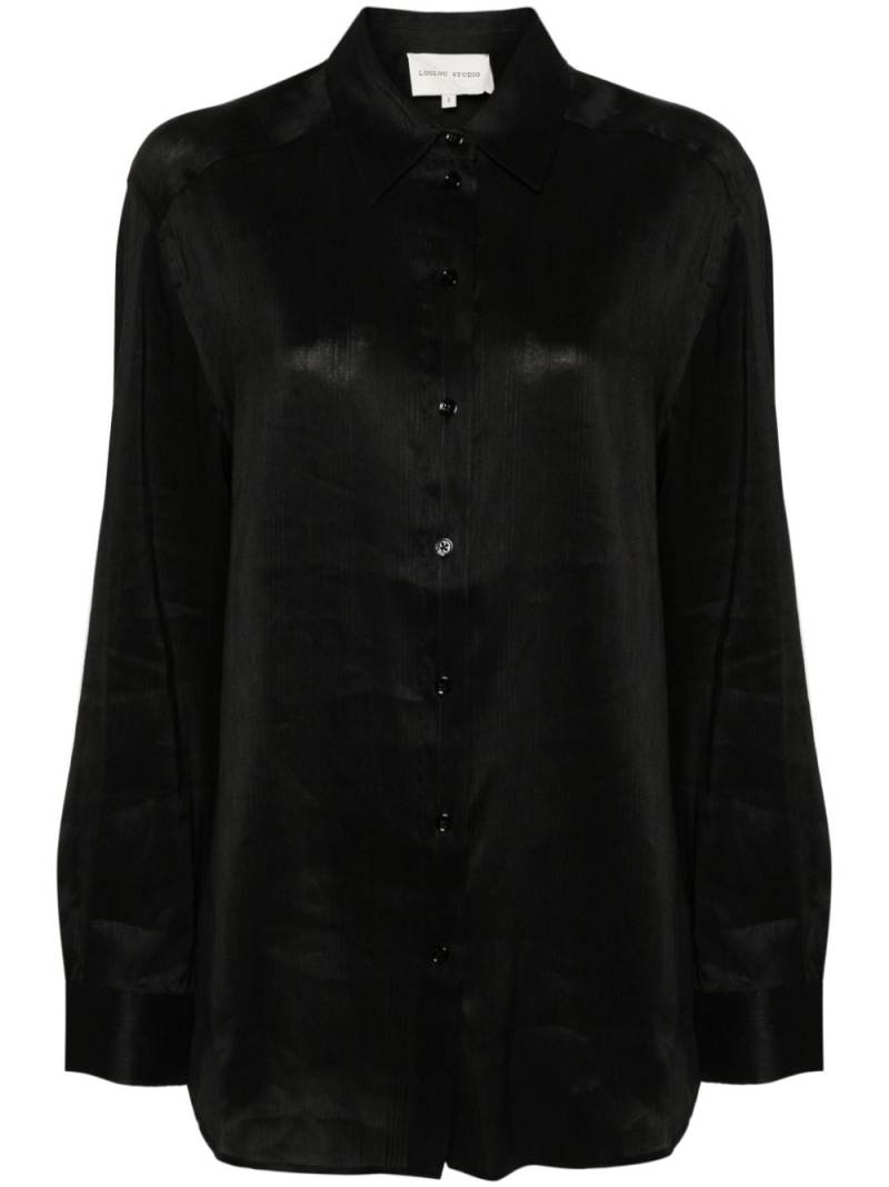 Loulou Studio Canisa oversized shirt - Black von Loulou Studio