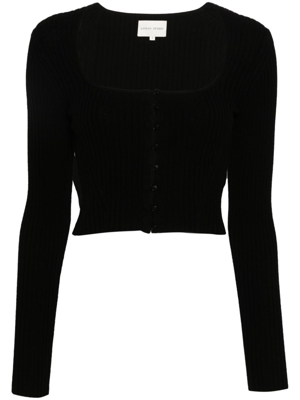 Loulou Studio Dahlia ribbed cardigan - Black von Loulou Studio