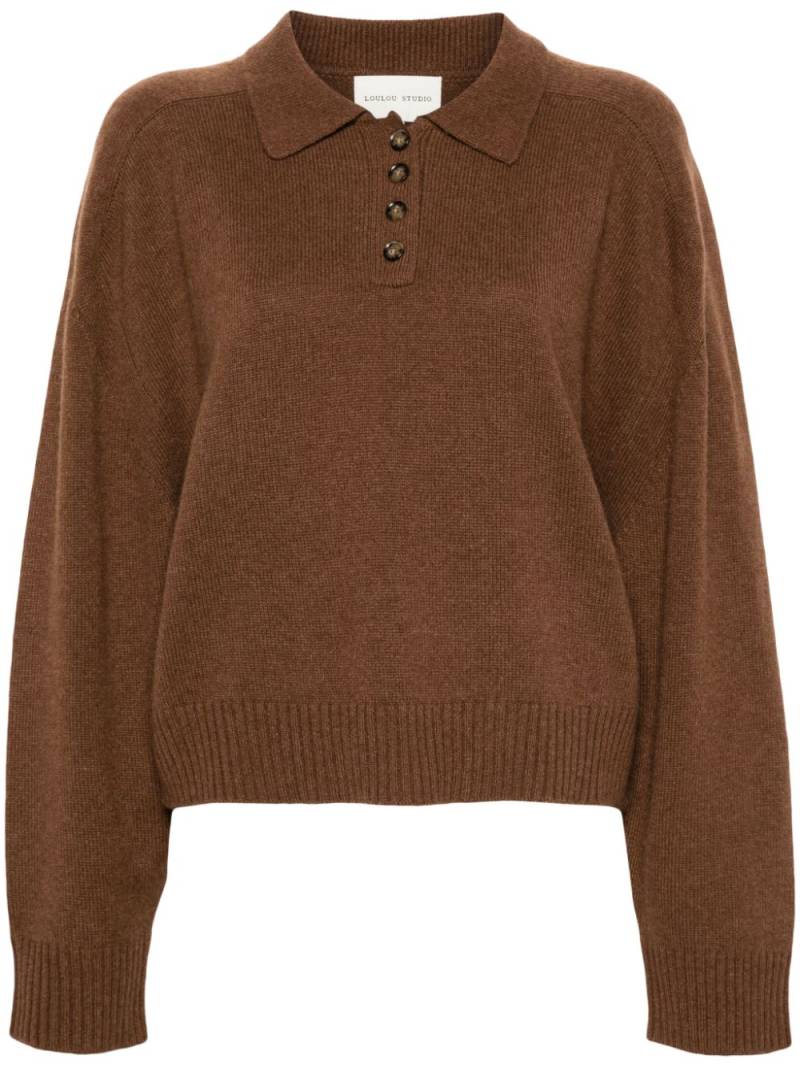 Loulou Studio Homere polo sweater - Brown von Loulou Studio