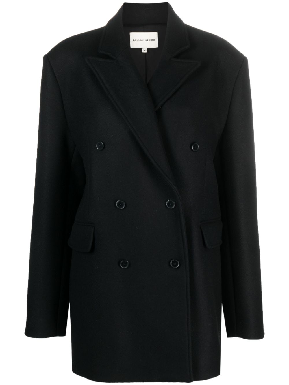 Loulou Studio Koon double-breasted wool-blend coat - Black von Loulou Studio