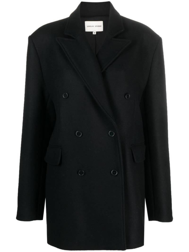 Loulou Studio Koon double-breasted wool-blend coat - Black von Loulou Studio