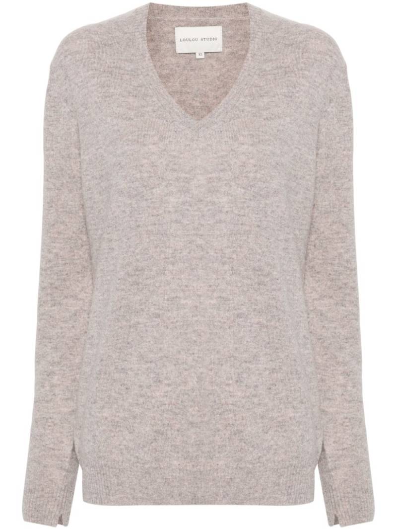 Loulou Studio Serafini V-neck cashmere jumper - Neutrals von Loulou Studio