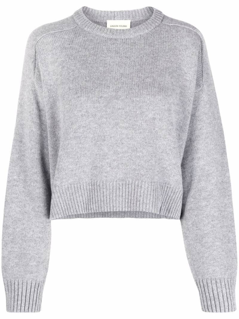 Loulou Studio ribbed-trim cropped jumper - Grey von Loulou Studio