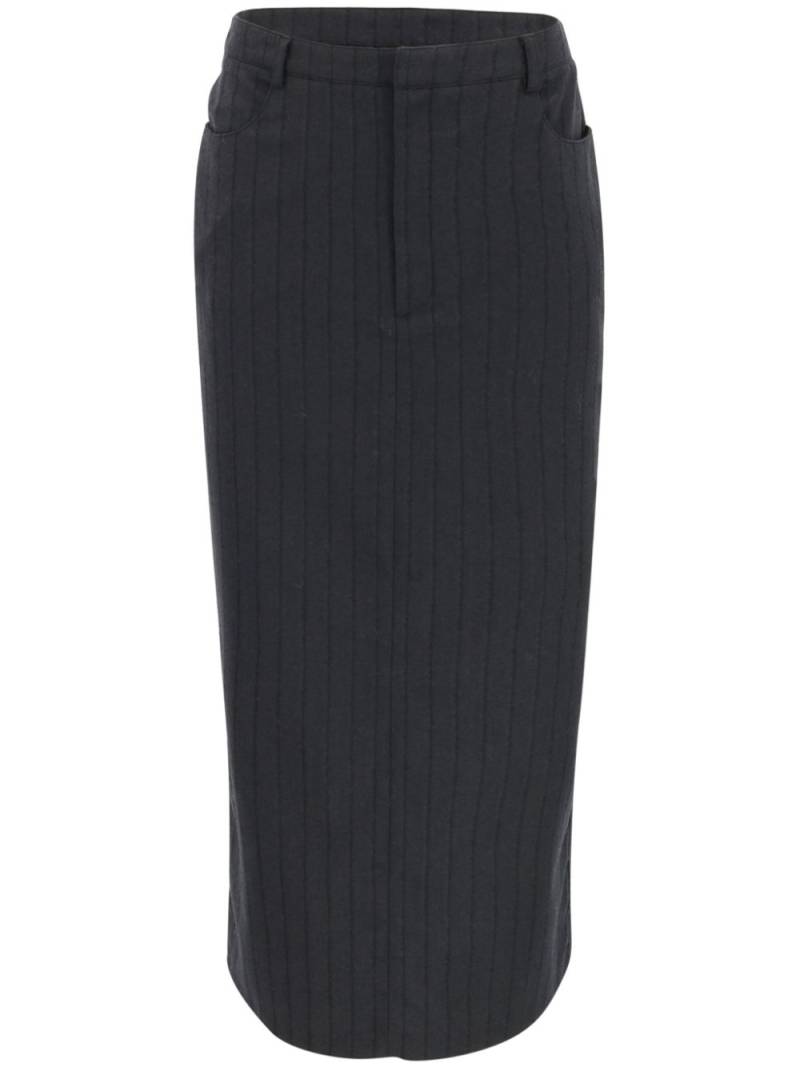 Loulou Studio striped virgin-wool pencil skirt - Black von Loulou Studio