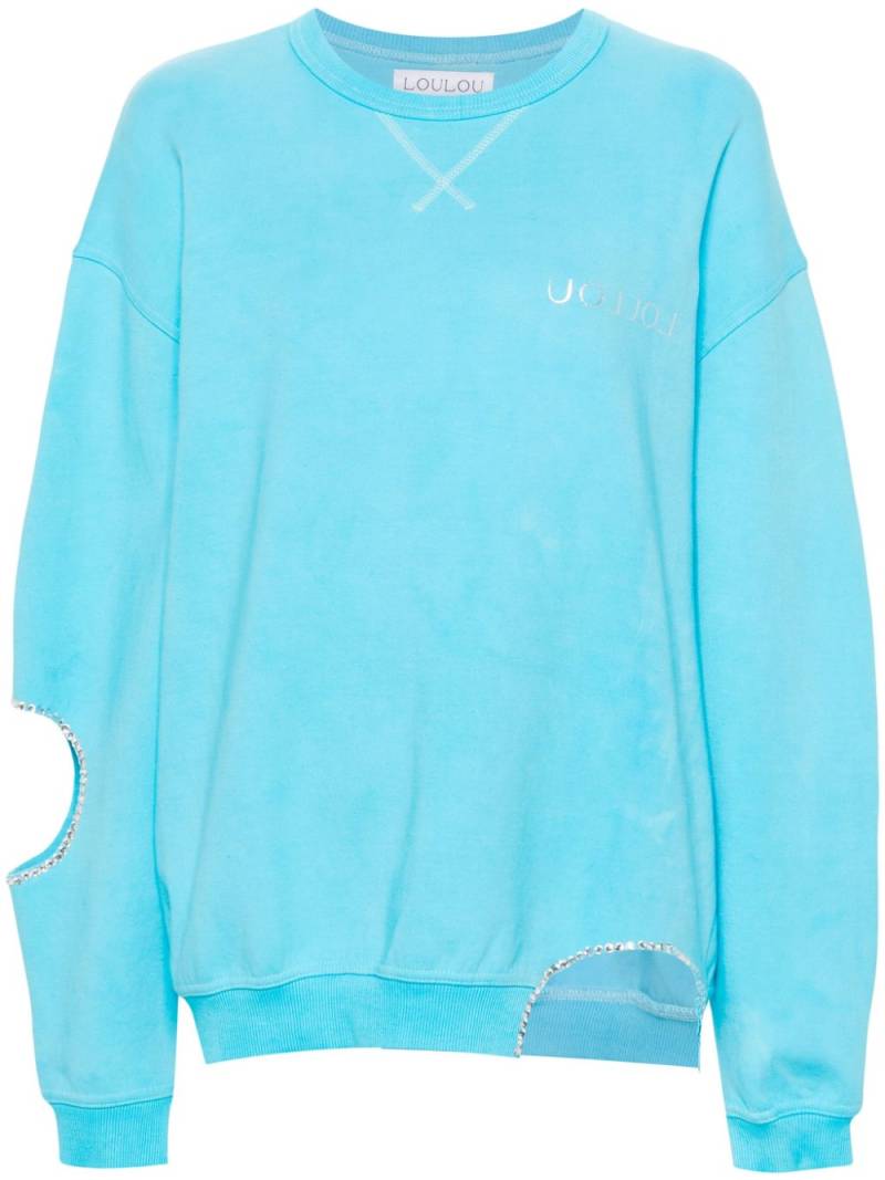 Loulou cut-out cotton sweatshirt - Blue von Loulou