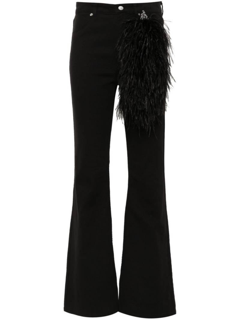 Loulou feather-detail jeans - Black von Loulou