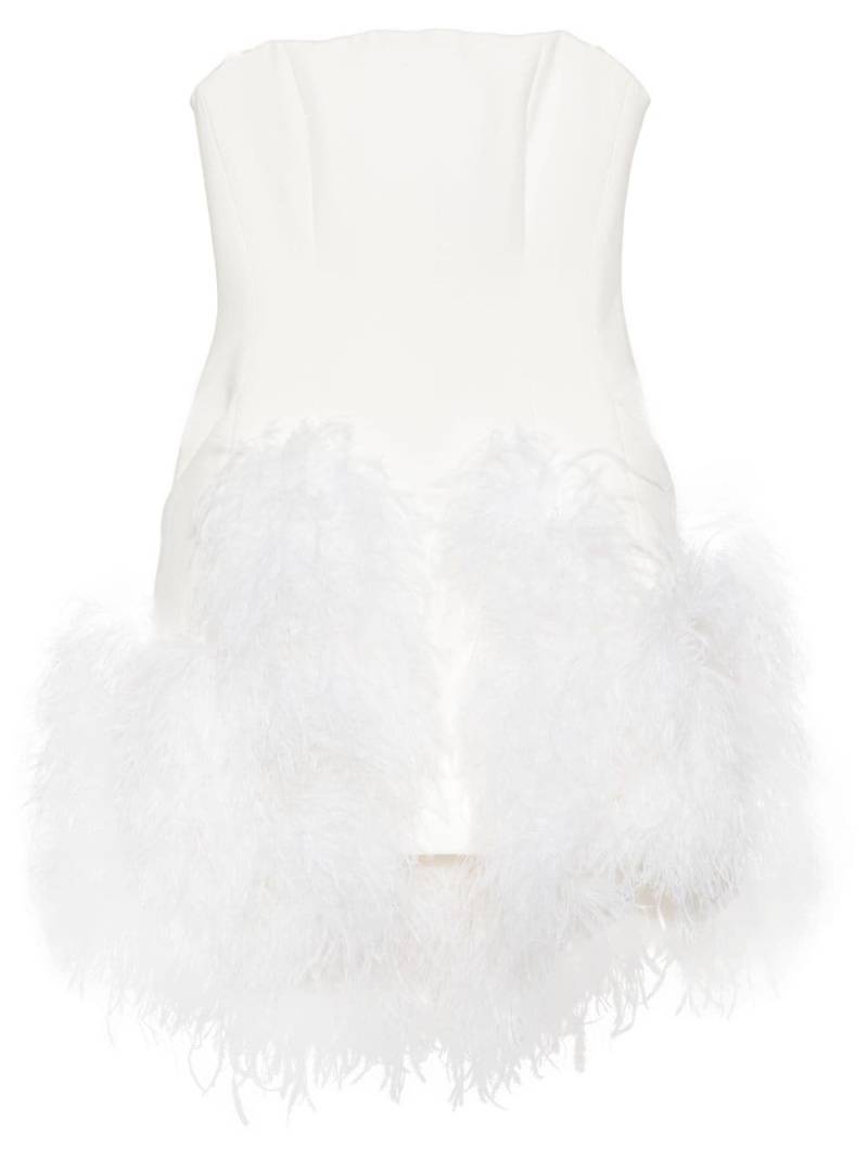 Loulou feather-detailed mini dress - White von Loulou