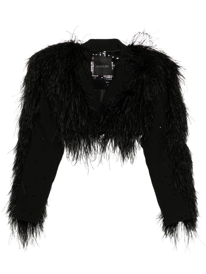 Loulou feather-embellished jacket - Black von Loulou