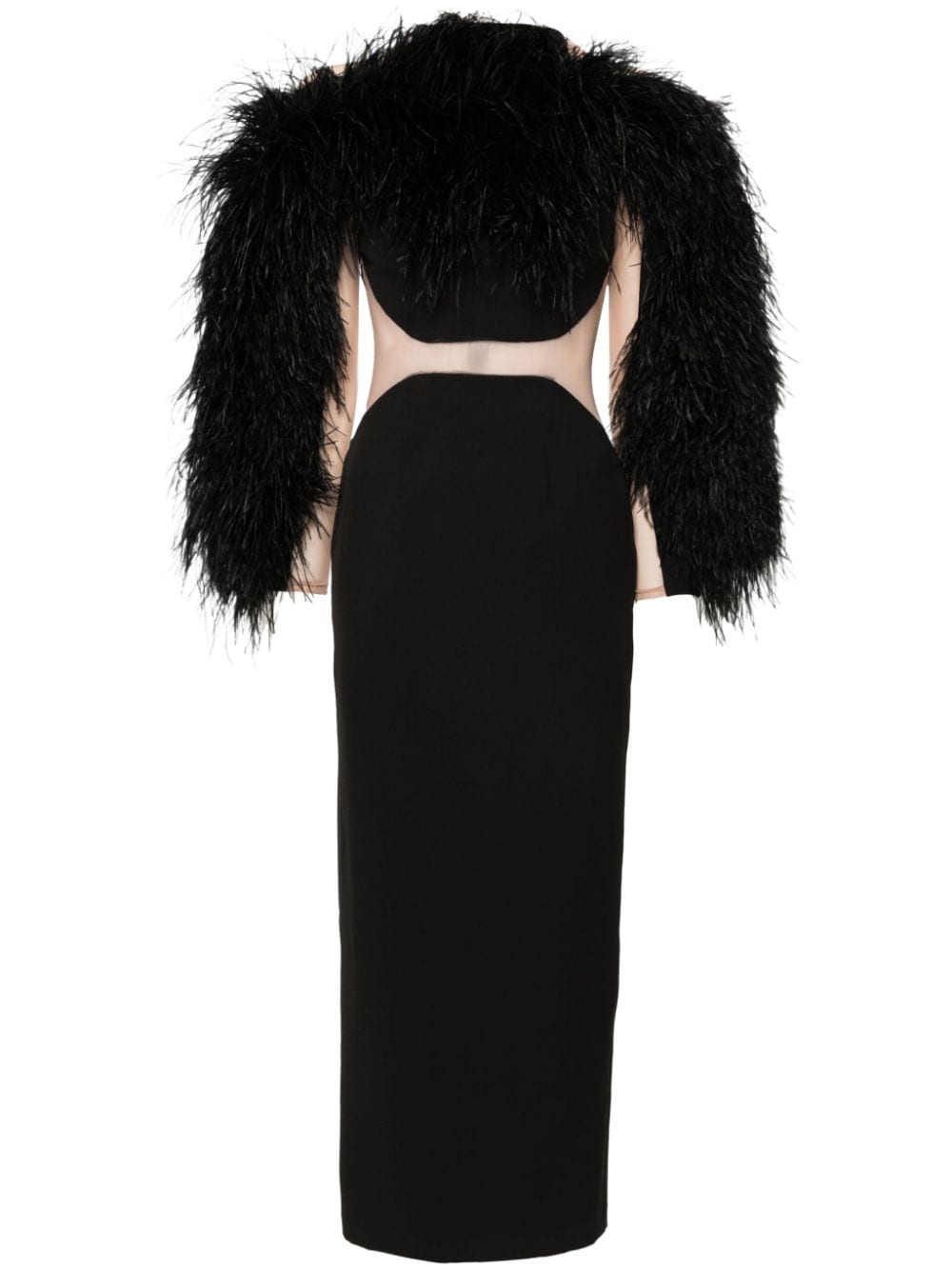 Loulou feather-trim maxi dress - Black von Loulou