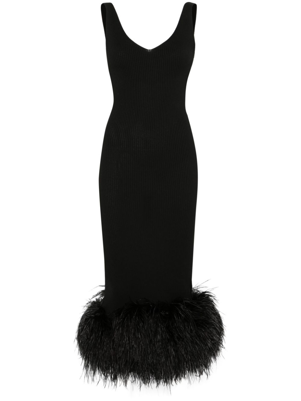 Loulou feather-trim maxi dress - Black von Loulou