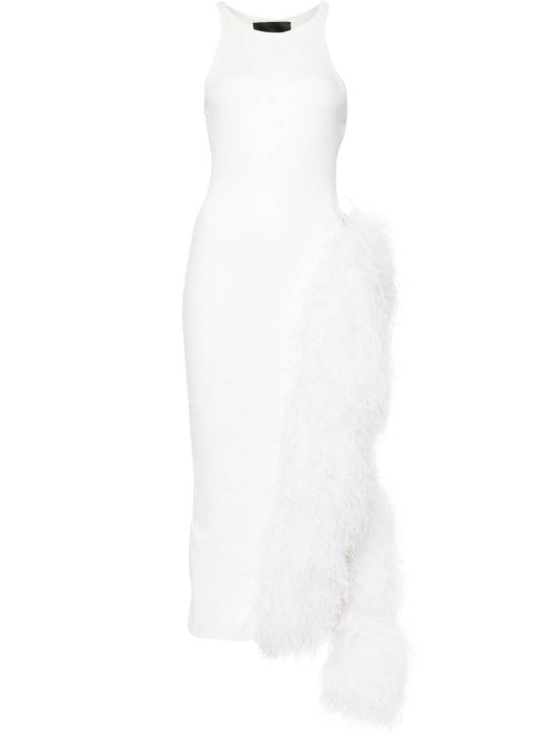 Loulou feather-trim midi dress - White von Loulou