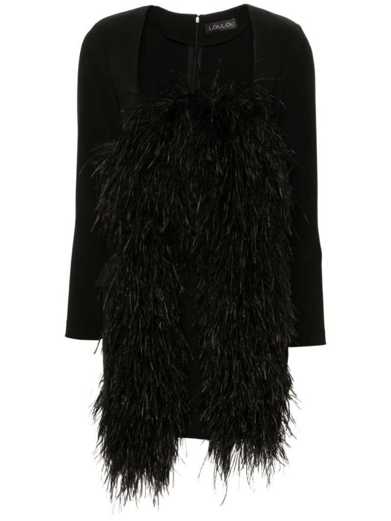 Loulou feather-trim mini dress - Black von Loulou