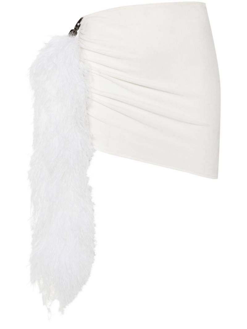 Loulou feather-trim skirt - White von Loulou