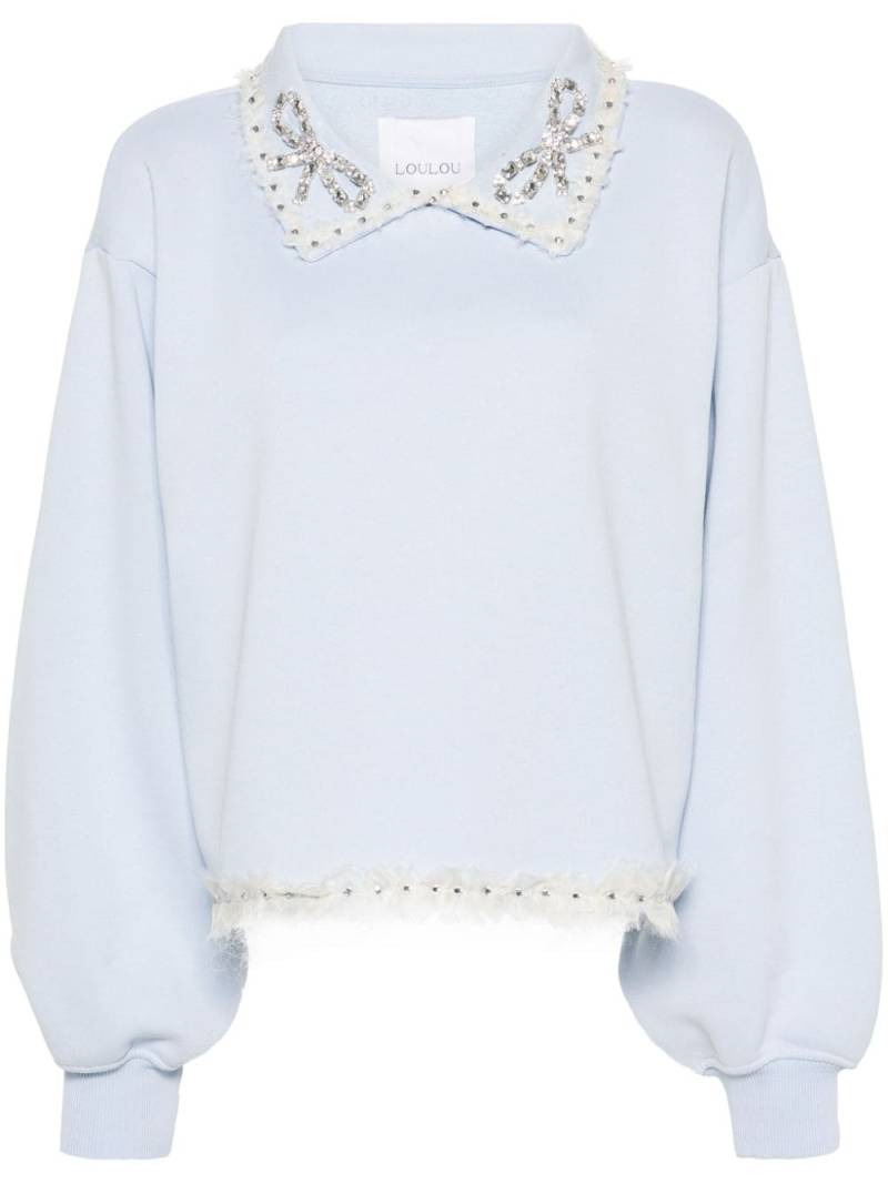 Loulou oversized-collar cotton sweatshirt - Blue von Loulou