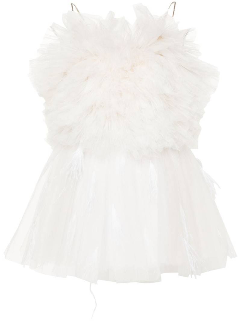 Loulou round-neck ruffled minidress - White von Loulou