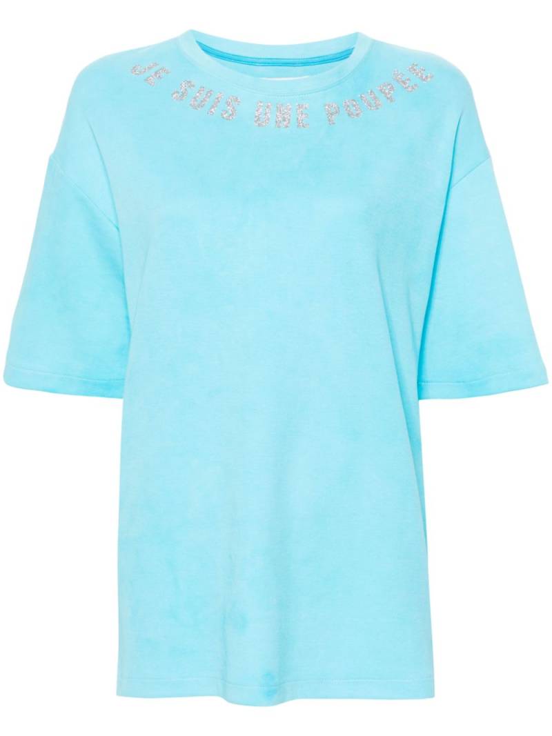 Loulou text-print cotton T-shirt - Blue von Loulou