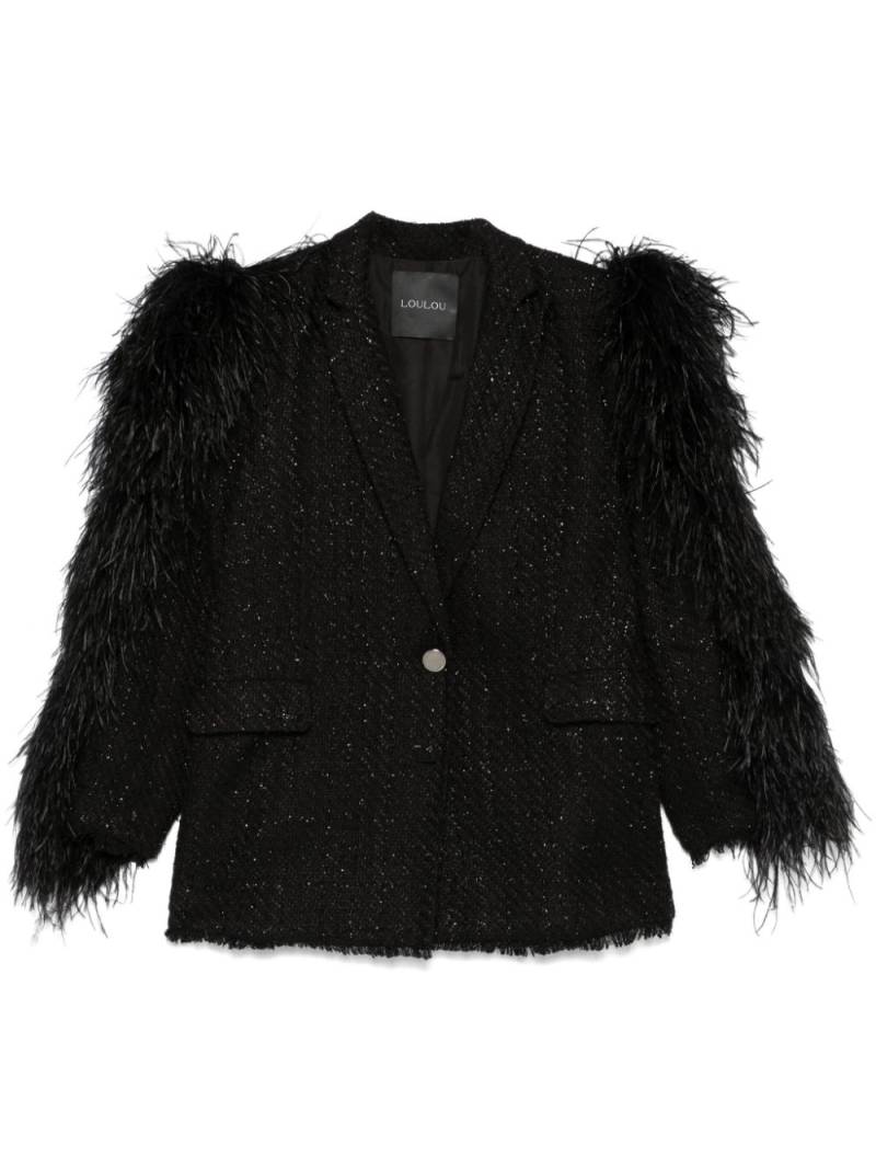 Loulou tweed blazer - Black von Loulou