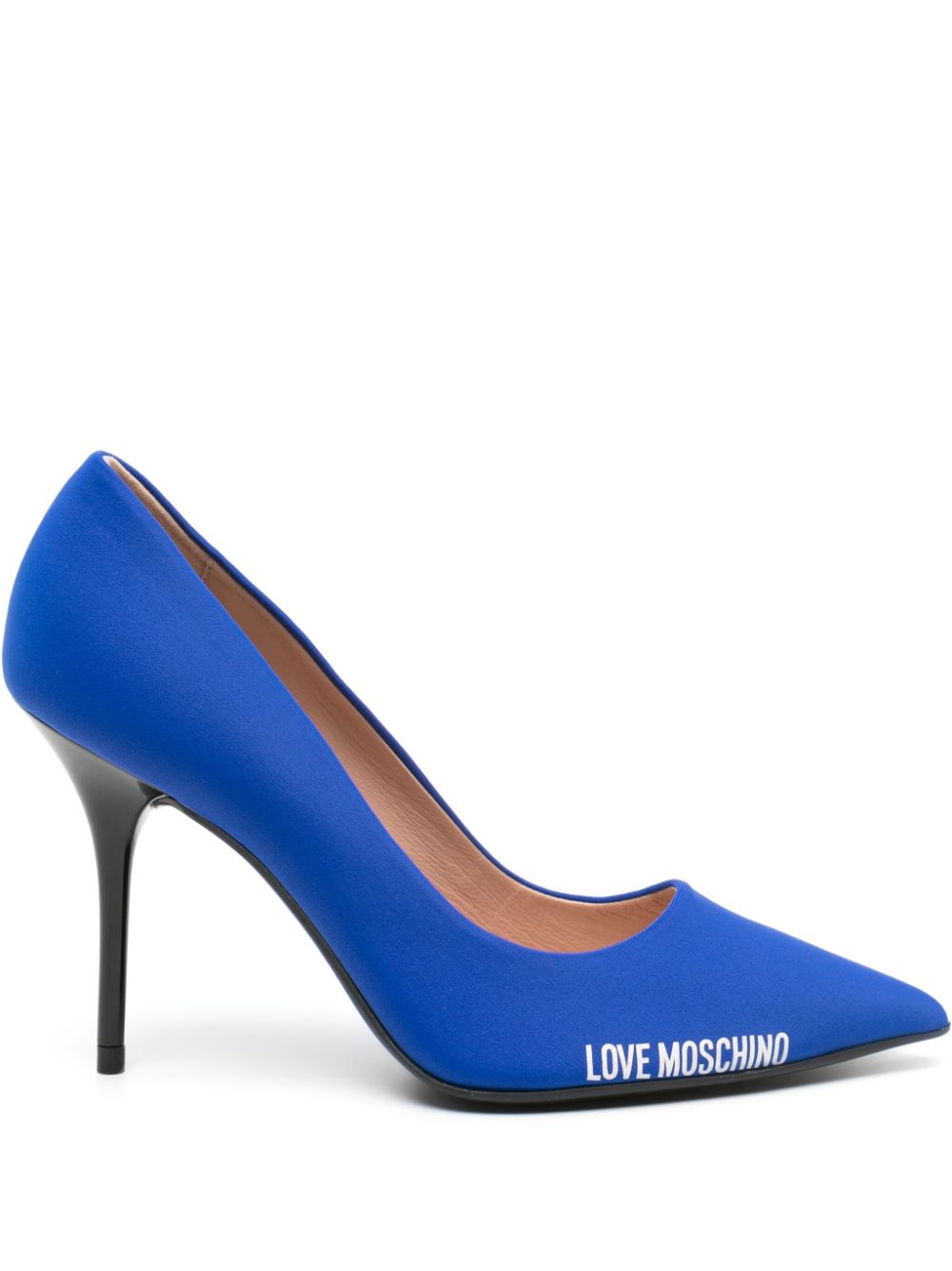 Love Moschino 100mm logo-print pumps - Blue von Love Moschino