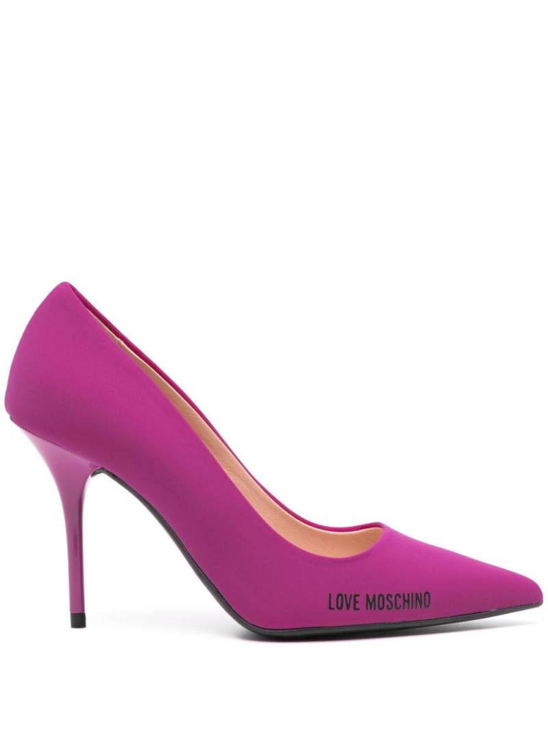 Love Moschino 100mm logo-print pumps - Pink von Love Moschino