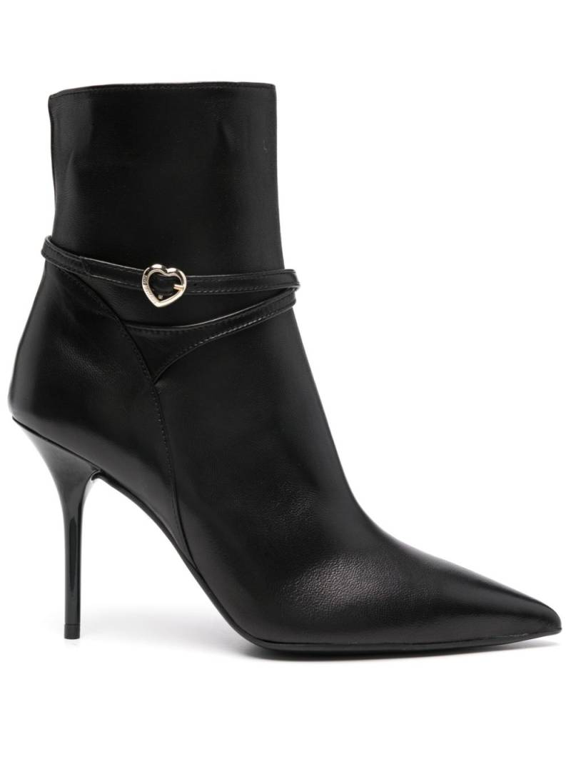 Love Moschino 110mm heart-buckle boots - Black von Love Moschino