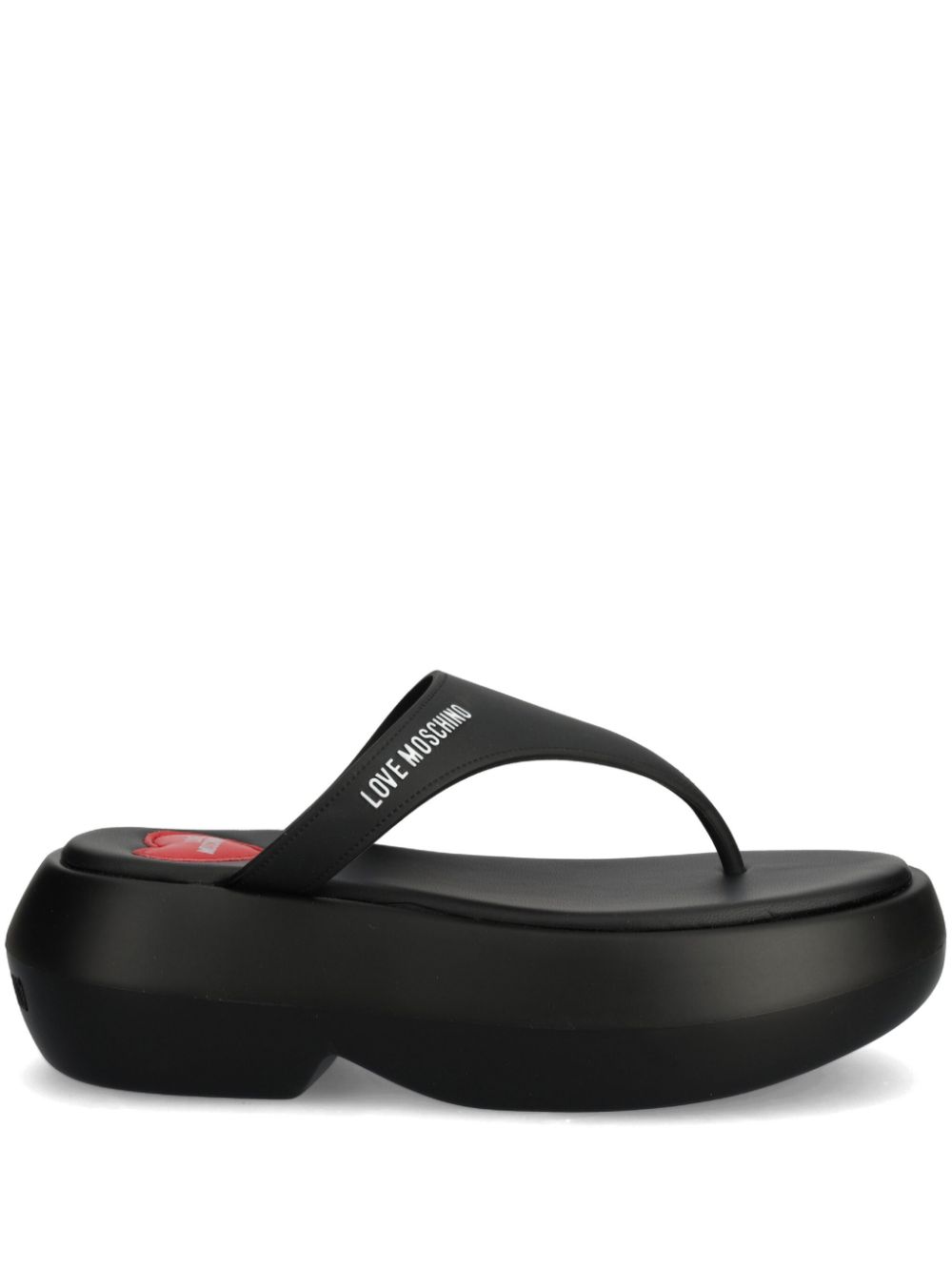 Love Moschino 70mm T-bar platform flip flops - Black von Love Moschino