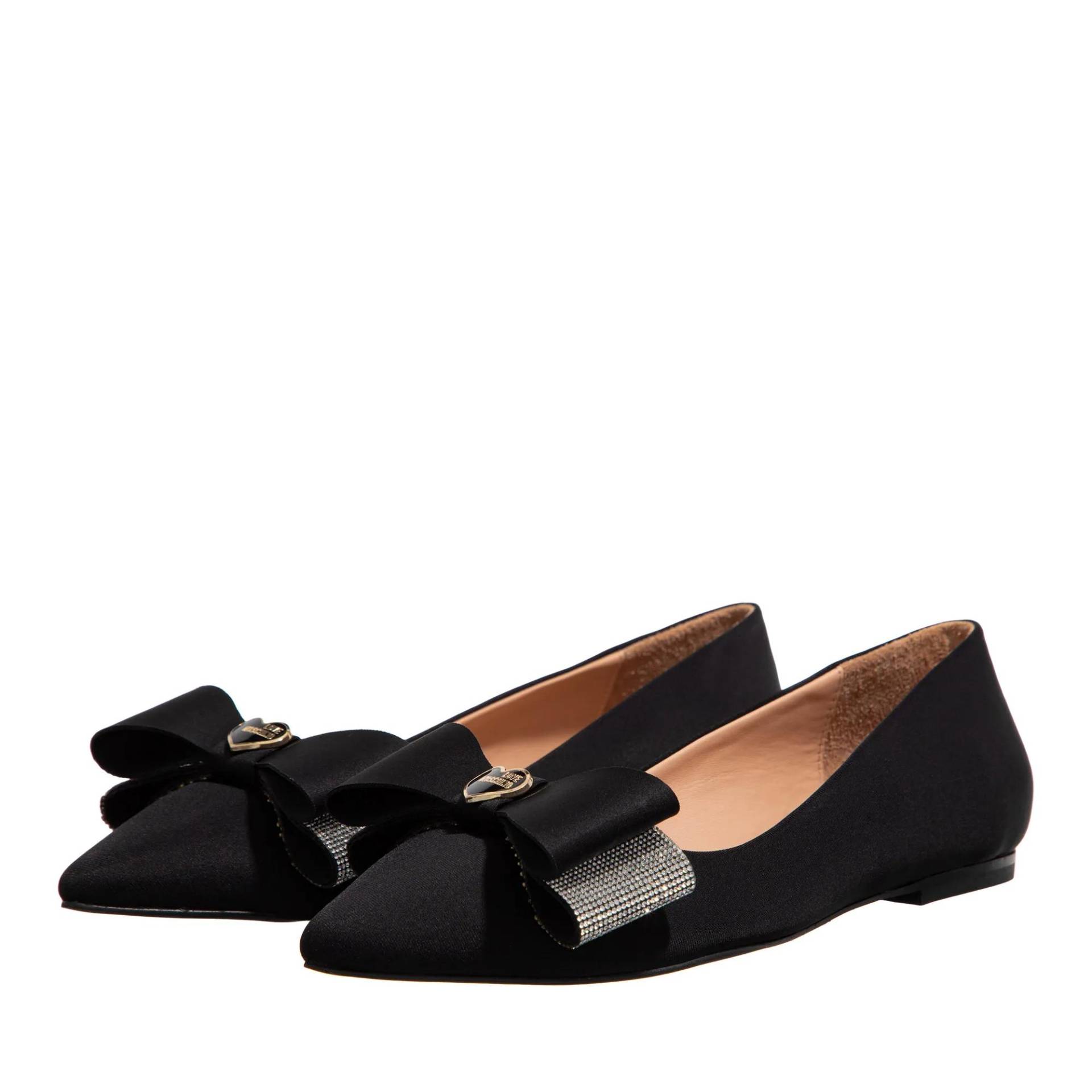 Love Moschino Loafers & Ballerinas - Double Bow Ballerina - Gr. 35 (EU) - in Schwarz - für Damen von Love Moschino