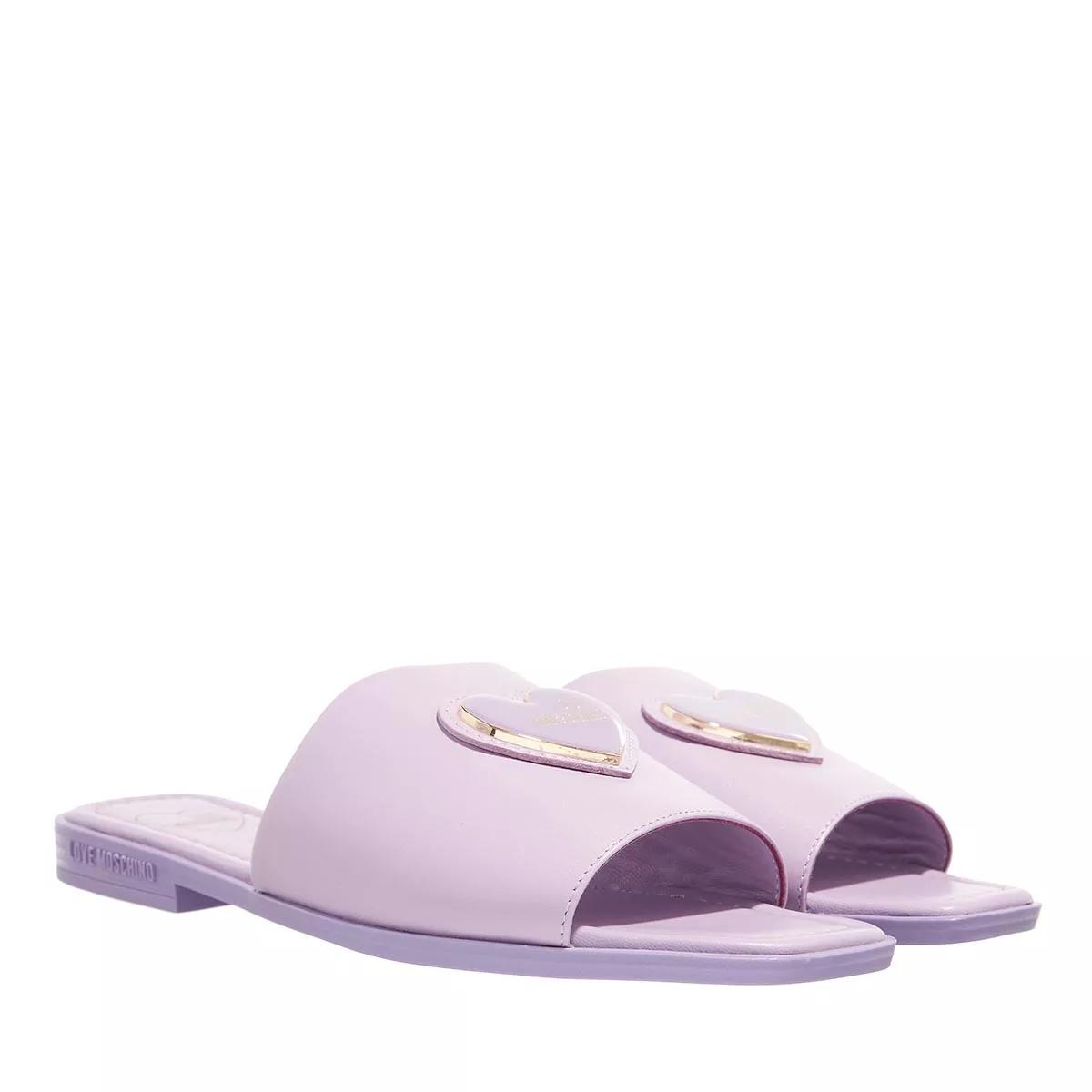 Love Moschino Slipper & Pantoletten - Enameled Heart - Gr. 35 (EU) - in Violett - für Damen von Love Moschino