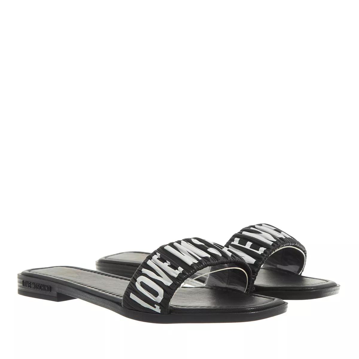 Love Moschino Slipper & Pantoletten - Logo Band - Gr. 39 (EU) - in Schwarz - für Damen von Love Moschino