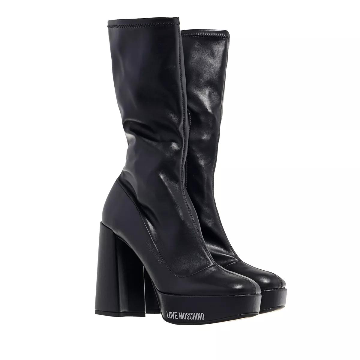 Love Moschino Stiefel & Boots - Rubber Logo - Gr. 39 (EU) - in Schwarz - für Damen von Love Moschino