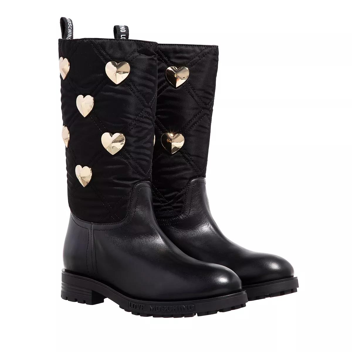 Love Moschino Stiefel & Boots - St.Ttod.Daily40 Vitello+Nylon - Gr. 38 (EU) - in Schwarz - für Damen von Love Moschino