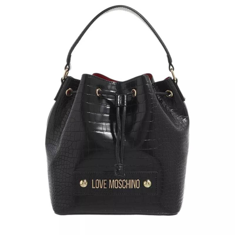 Love Moschino Umhängetasche - Borsa Big Logo Croco Pu - Gr. unisize - in Schwarz - für Damen von Love Moschino