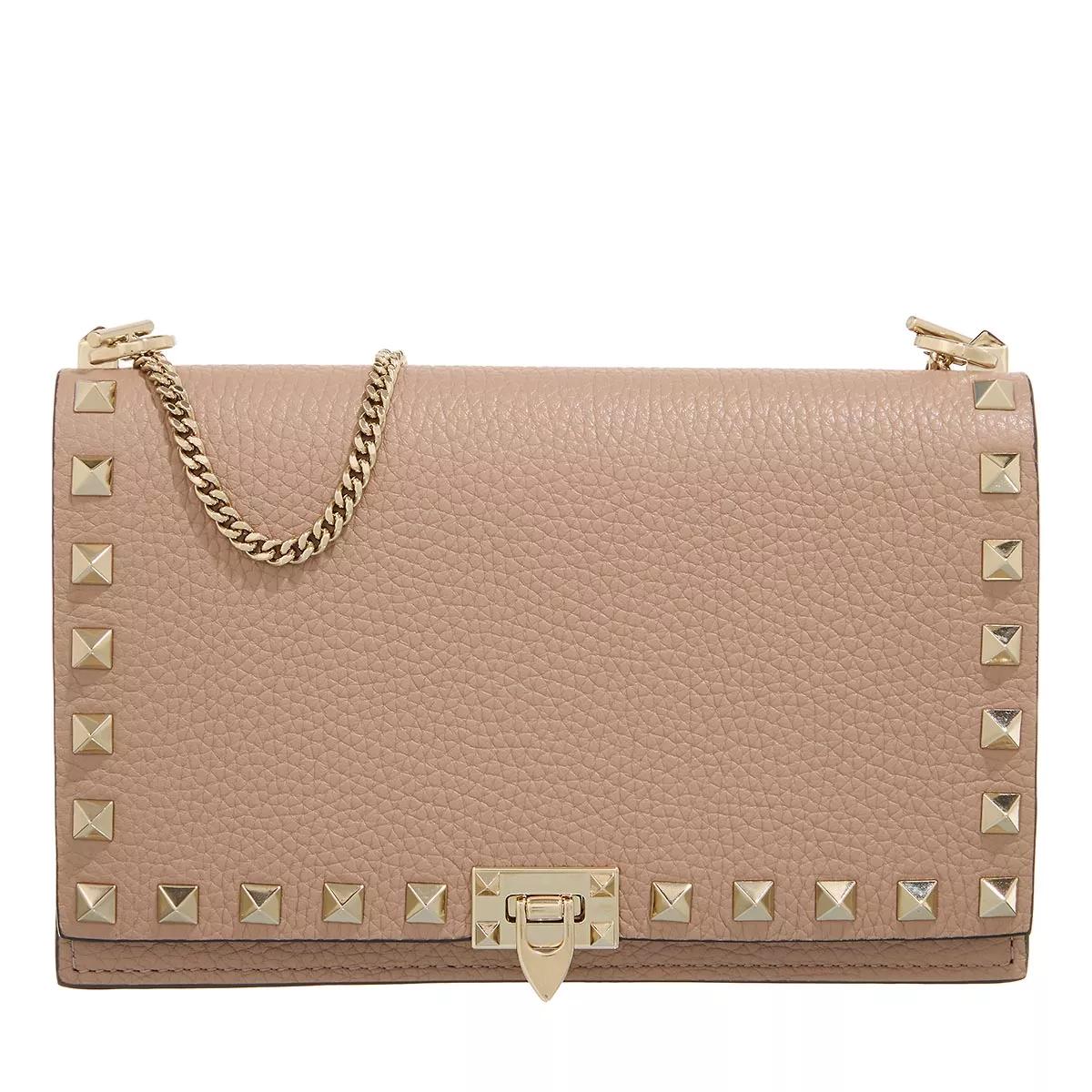 Valentino Garavani Umhängetasche - Mini Bag Rockstud Platinum Studs - Gr. unisize - in Taupe - für Damen von Valentino Garavani