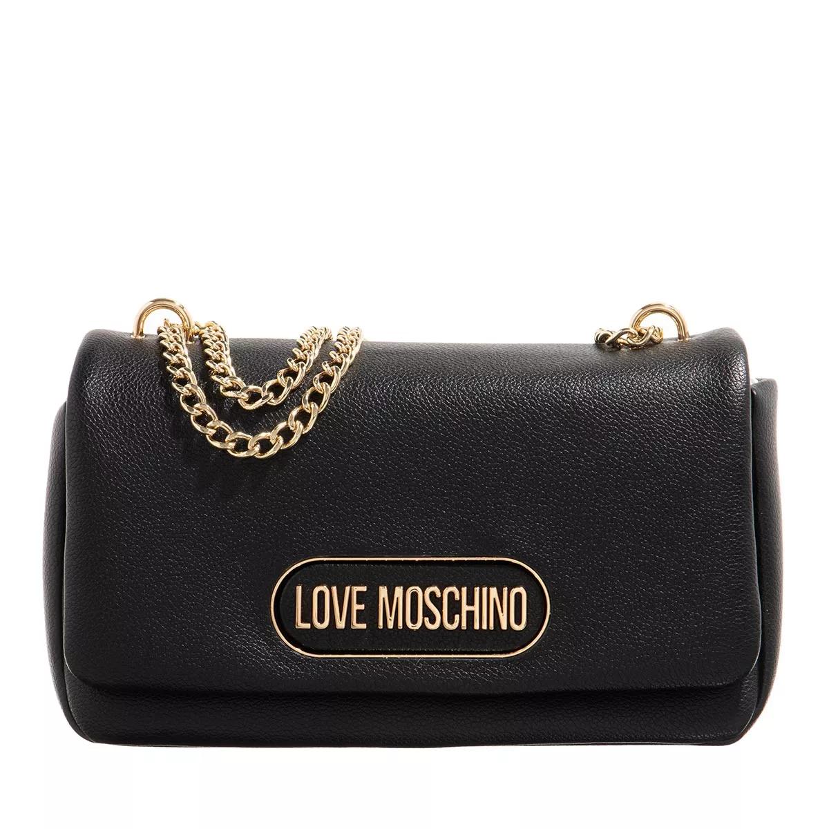 Love Moschino Umhängetasche - Borsa Rectangular Plaque Pu - Gr. unisize - in Schwarz - für Damen von Love Moschino