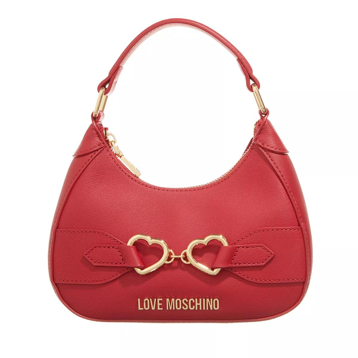 Love Moschino Umhängetasche - Double Heart Mini Hobo - Gr. unisize - in Rot - für Damen von Love Moschino